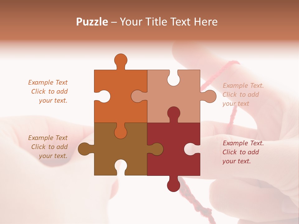 Human Hands Crocheting. All Isolated On White Background. PowerPoint Template