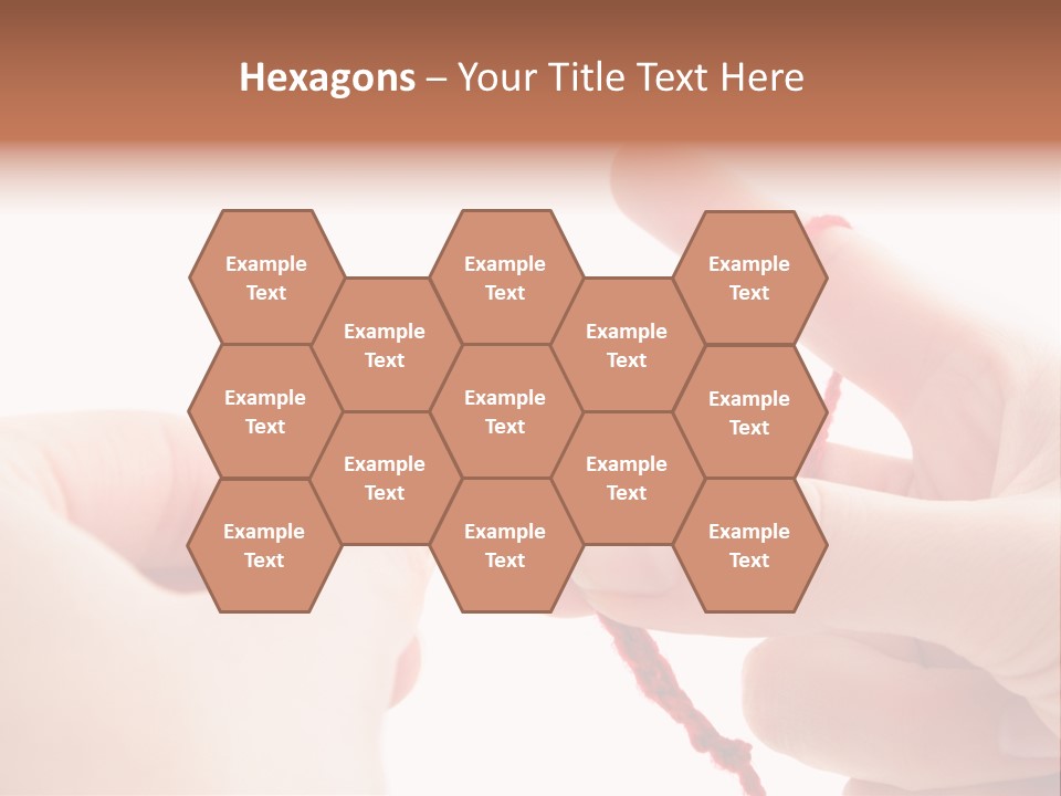 Human Hands Crocheting. All Isolated On White Background. PowerPoint Template