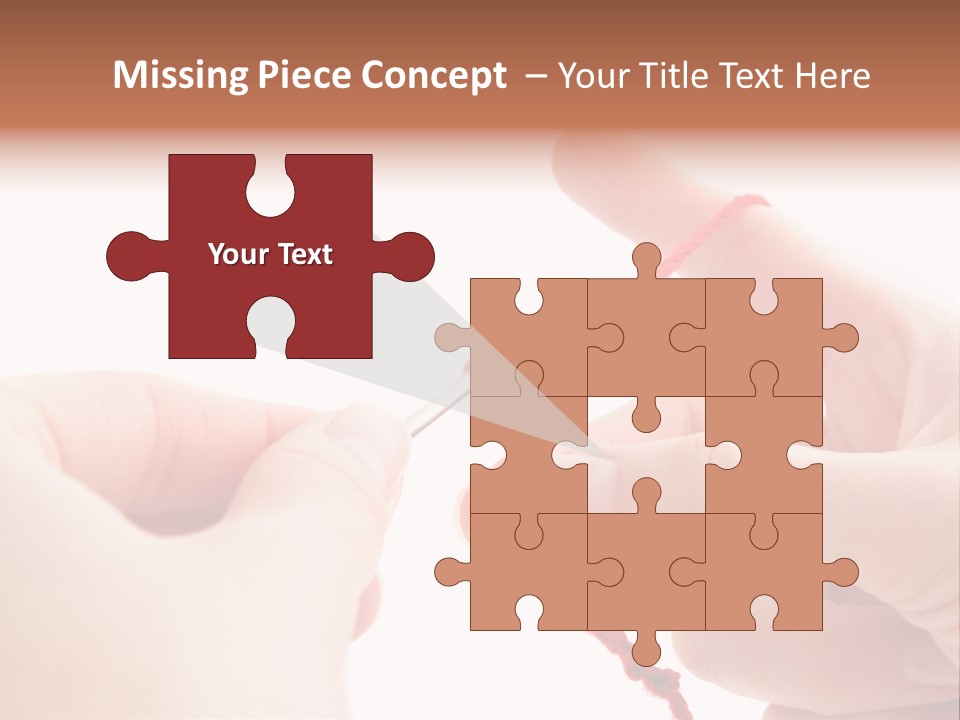 Human Hands Crocheting. All Isolated On White Background. PowerPoint Template