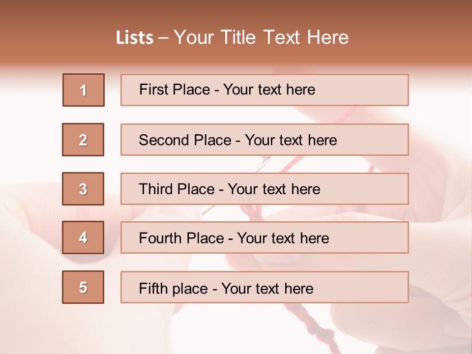 Human Hands Crocheting. All Isolated On White Background. PowerPoint Template