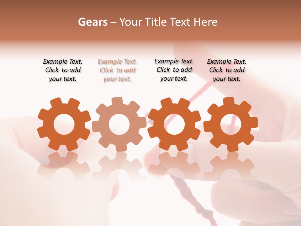 Human Hands Crocheting. All Isolated On White Background. PowerPoint Template