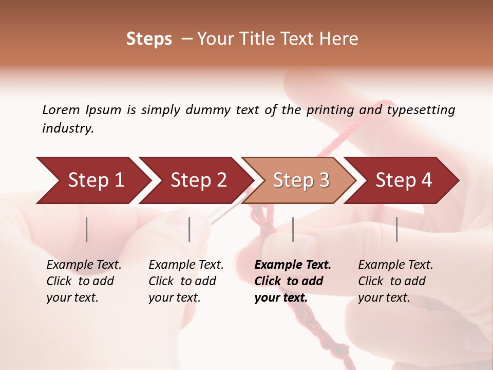 Human Hands Crocheting. All Isolated On White Background. PowerPoint Template