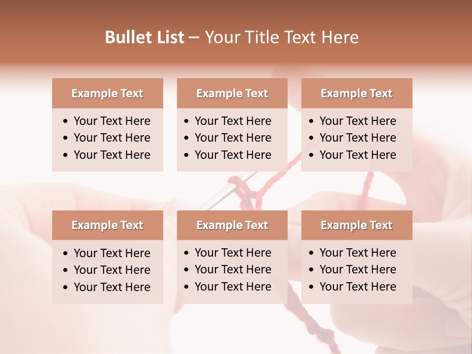 Human Hands Crocheting. All Isolated On White Background. PowerPoint Template