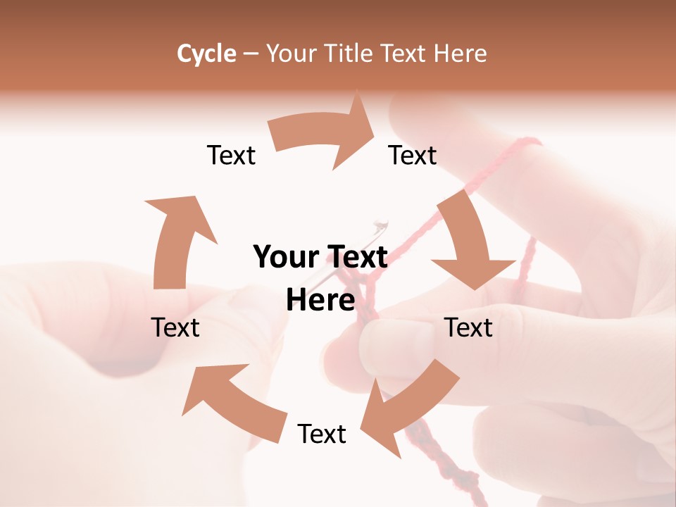 Human Hands Crocheting. All Isolated On White Background. PowerPoint Template