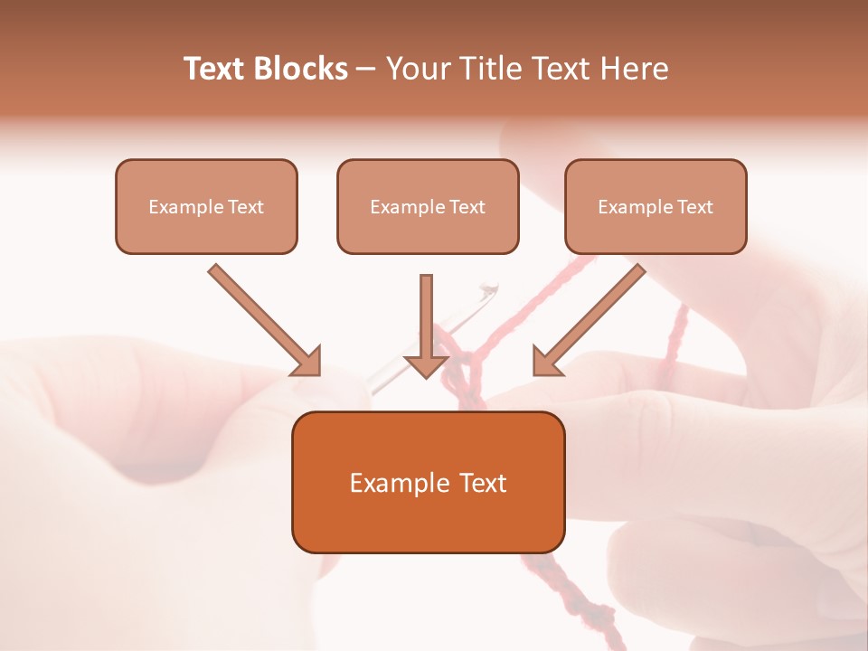 Human Hands Crocheting. All Isolated On White Background. PowerPoint Template