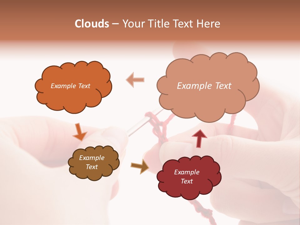 Human Hands Crocheting. All Isolated On White Background. PowerPoint Template