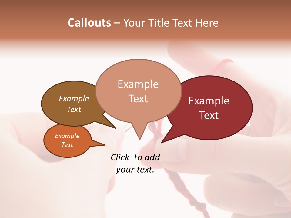 Human Hands Crocheting. All Isolated On White Background. PowerPoint Template