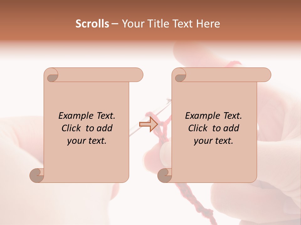 Human Hands Crocheting. All Isolated On White Background. PowerPoint Template