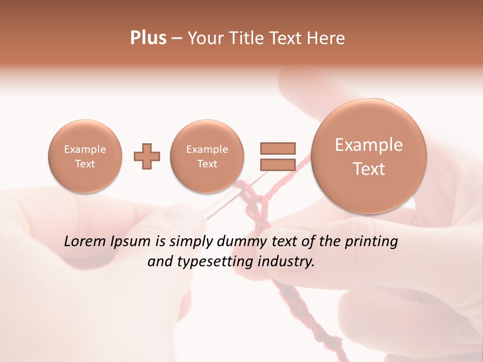 Human Hands Crocheting. All Isolated On White Background. PowerPoint Template