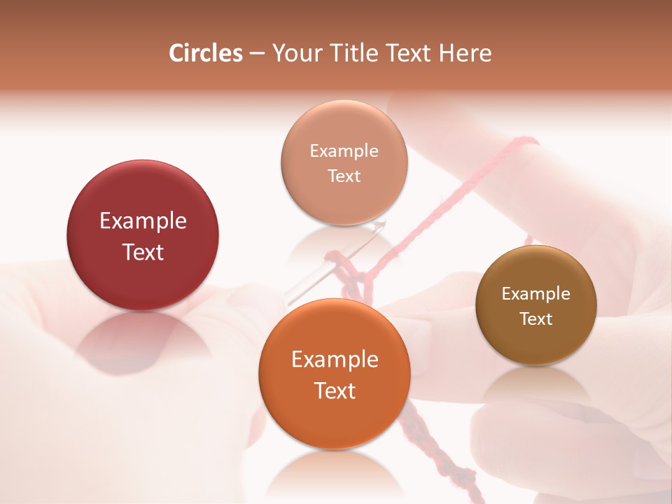 Human Hands Crocheting. All Isolated On White Background. PowerPoint Template