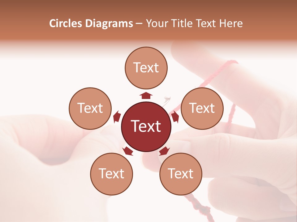 Human Hands Crocheting. All Isolated On White Background. PowerPoint Template