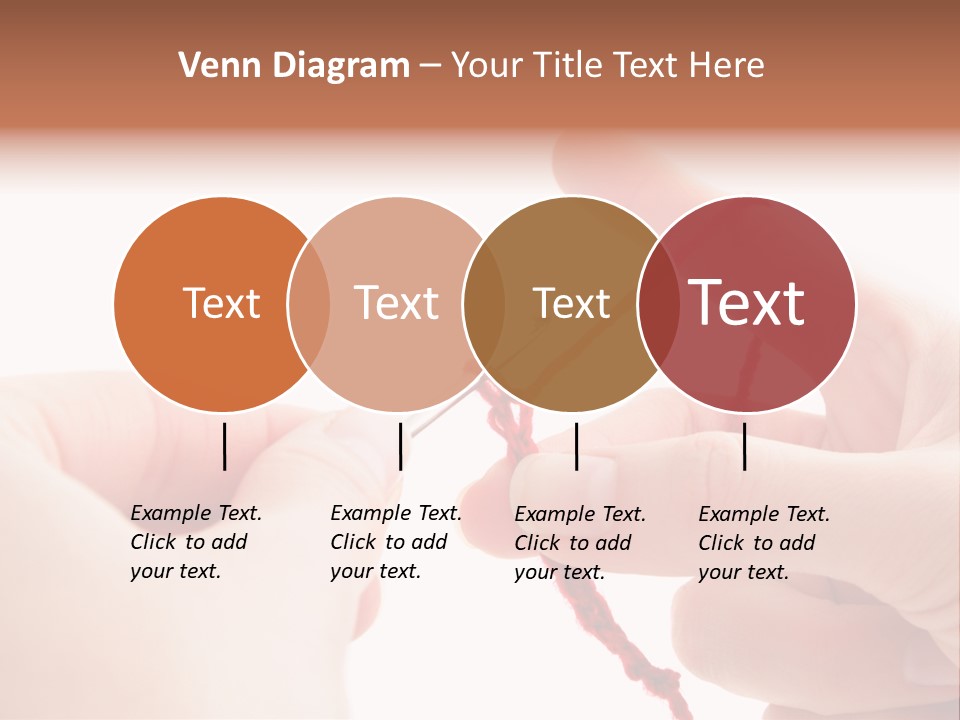 Human Hands Crocheting. All Isolated On White Background. PowerPoint Template