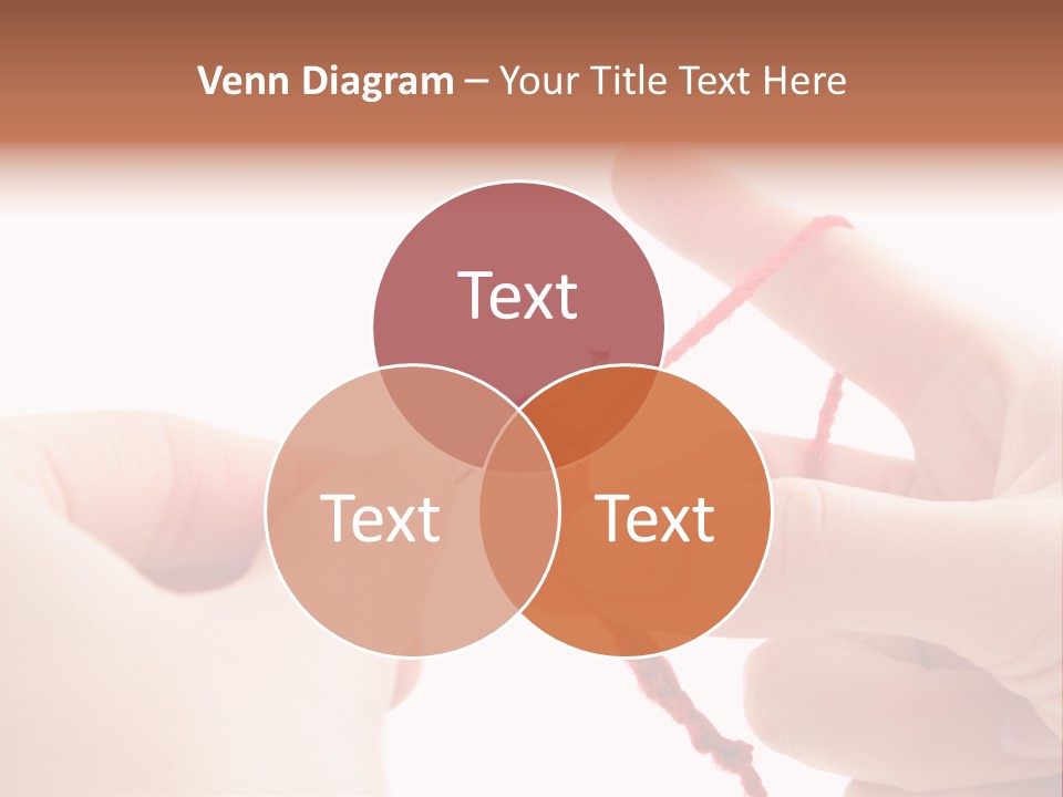 Human Hands Crocheting. All Isolated On White Background. PowerPoint Template