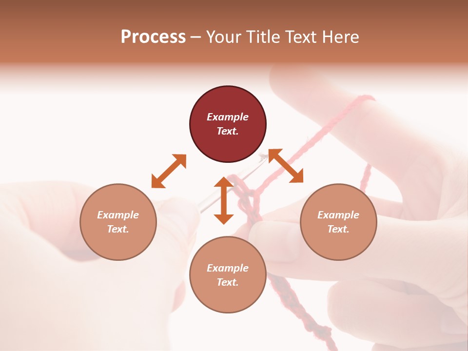 Human Hands Crocheting. All Isolated On White Background. PowerPoint Template
