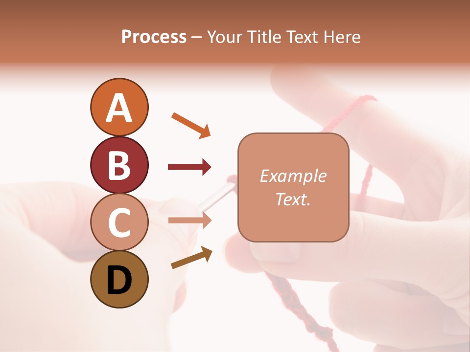 Human Hands Crocheting. All Isolated On White Background. PowerPoint Template