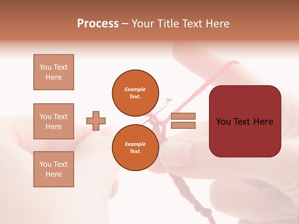 Human Hands Crocheting. All Isolated On White Background. PowerPoint Template