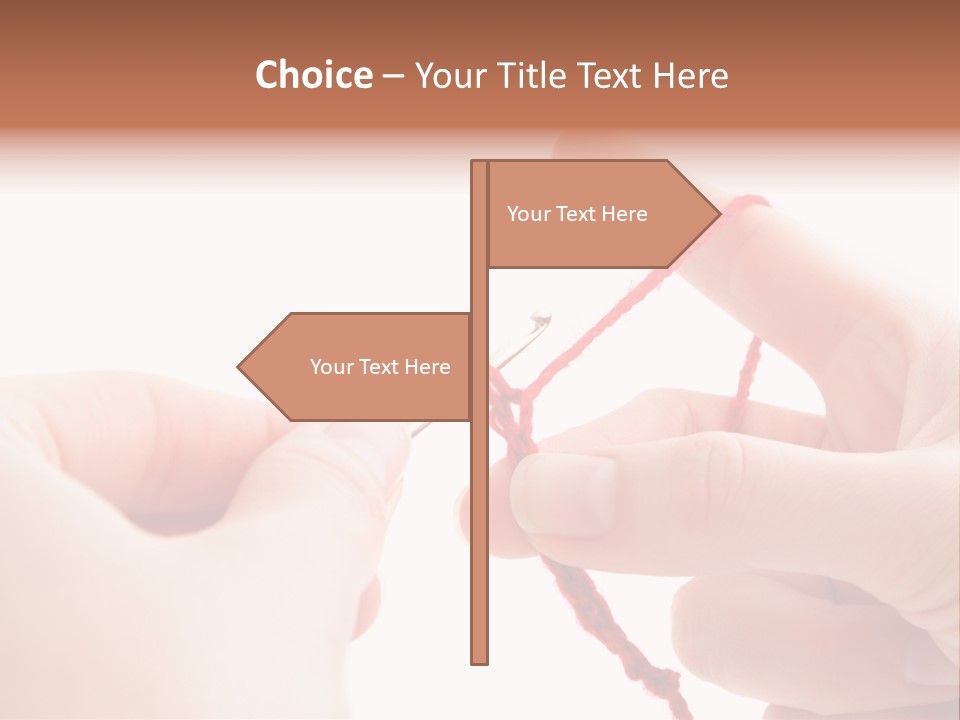 Human Hands Crocheting. All Isolated On White Background. PowerPoint Template