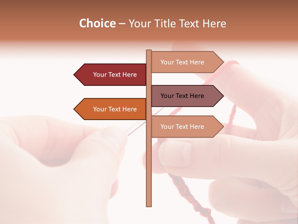 Human Hands Crocheting. All Isolated On White Background. PowerPoint Template