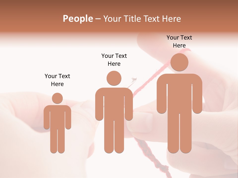 Human Hands Crocheting. All Isolated On White Background. PowerPoint Template