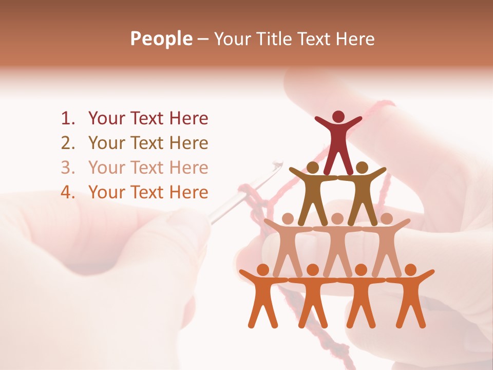 Human Hands Crocheting. All Isolated On White Background. PowerPoint Template