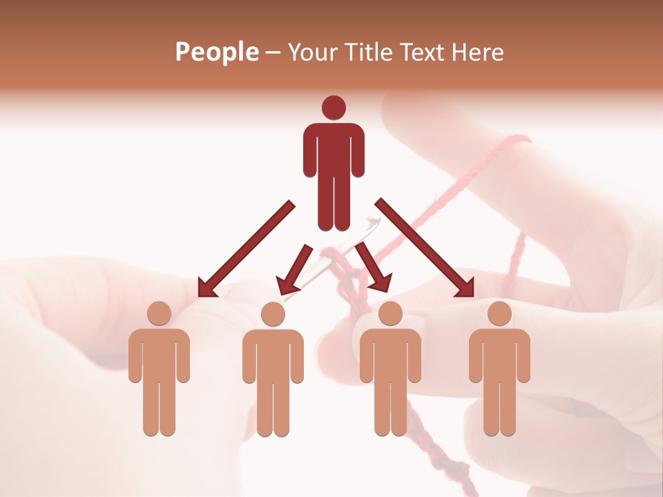 Human Hands Crocheting. All Isolated On White Background. PowerPoint Template