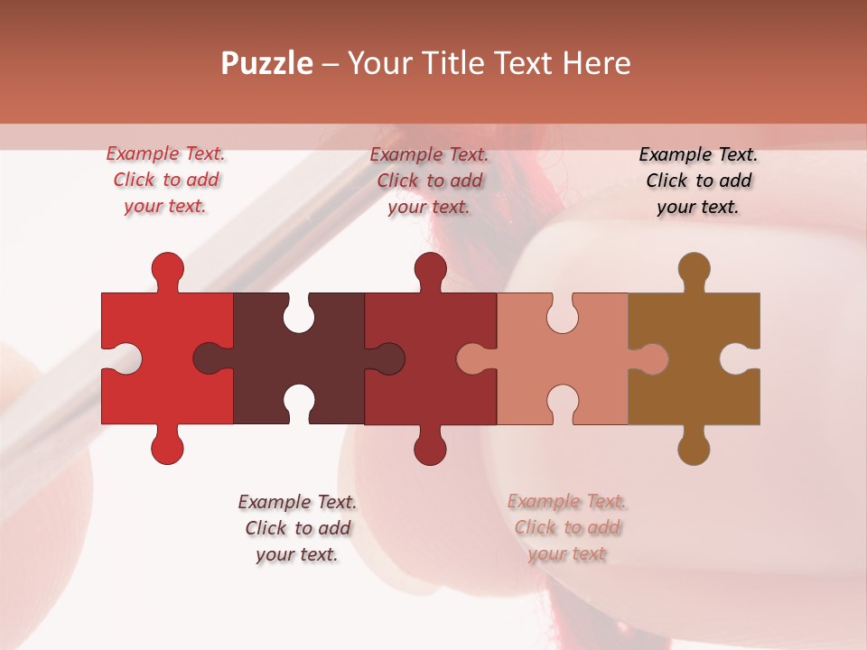 Human Hands Crocheting. All Isolated On White Background. PowerPoint Template