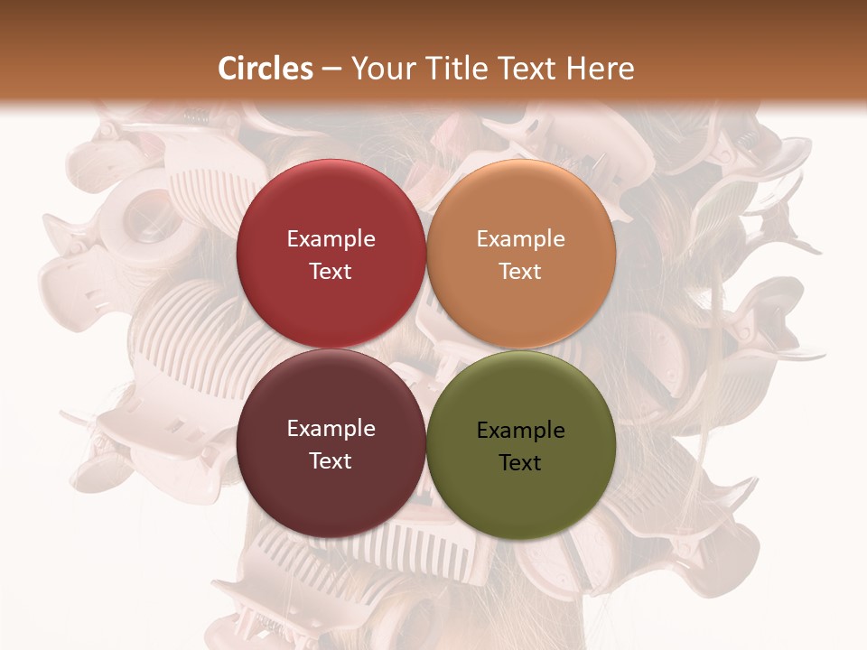 A Woman With A Bunch Of Hair Combs On Her Head PowerPoint Template