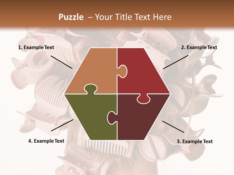 A Woman With A Bunch Of Hair Combs On Her Head PowerPoint Template