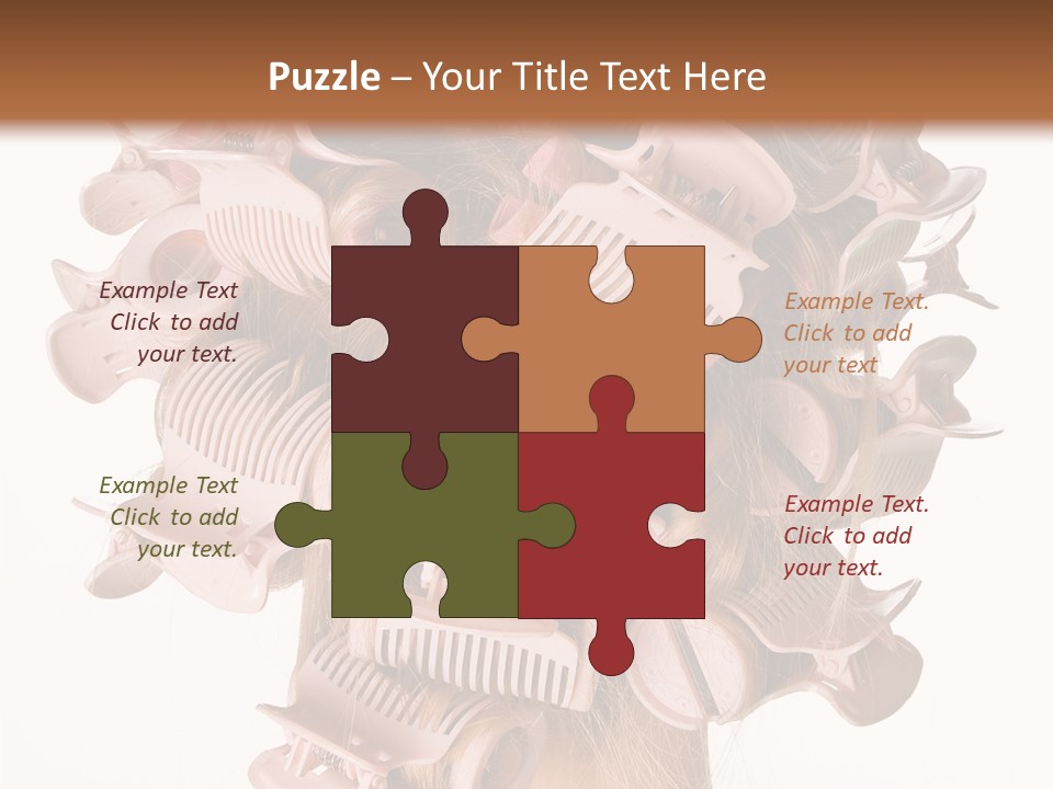 A Woman With A Bunch Of Hair Combs On Her Head PowerPoint Template