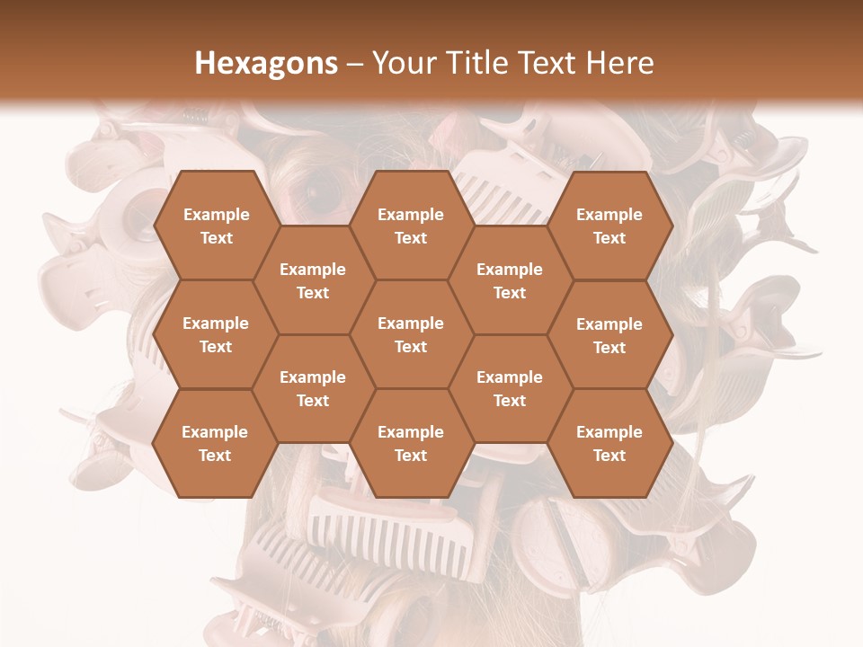 A Woman With A Bunch Of Hair Combs On Her Head PowerPoint Template