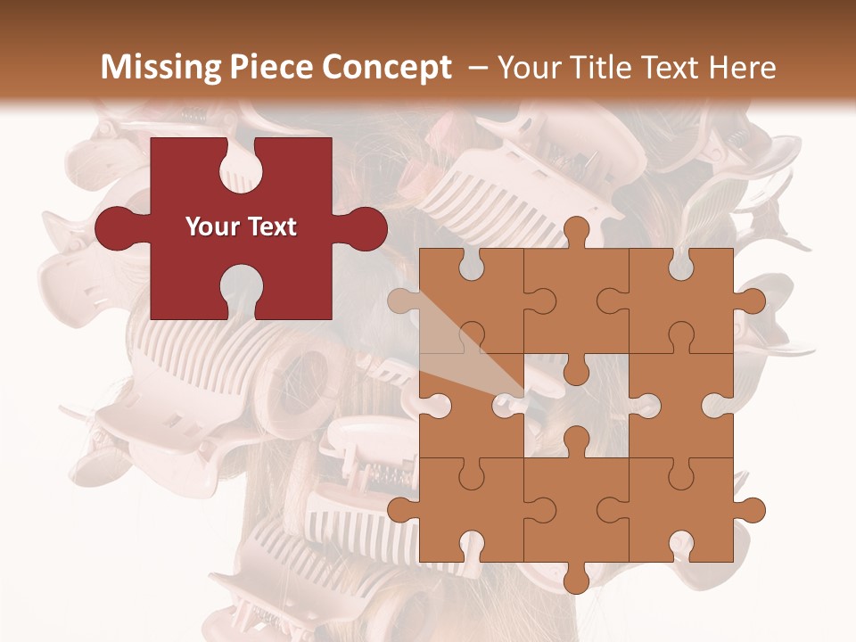 A Woman With A Bunch Of Hair Combs On Her Head PowerPoint Template