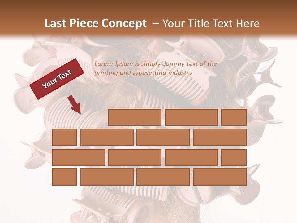 A Woman With A Bunch Of Hair Combs On Her Head PowerPoint Template