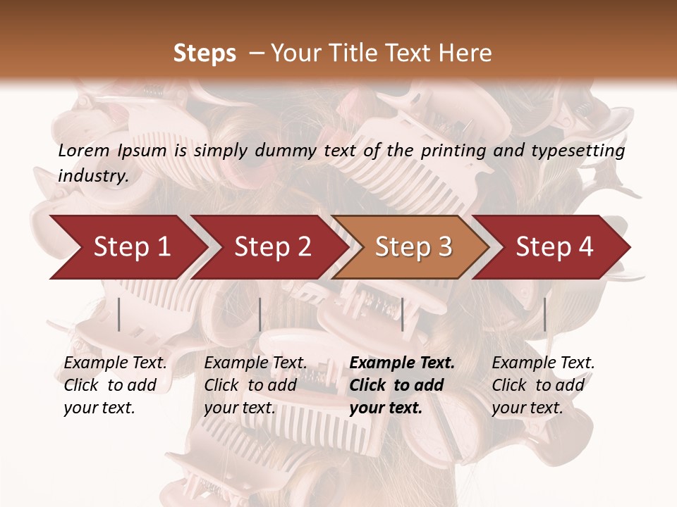 A Woman With A Bunch Of Hair Combs On Her Head PowerPoint Template