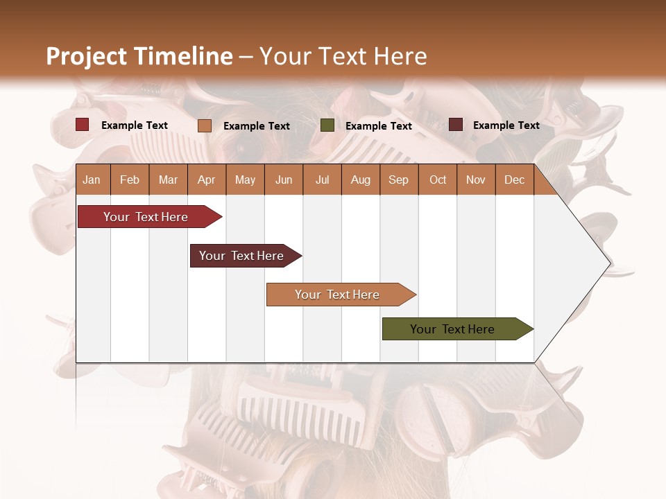 A Woman With A Bunch Of Hair Combs On Her Head PowerPoint Template