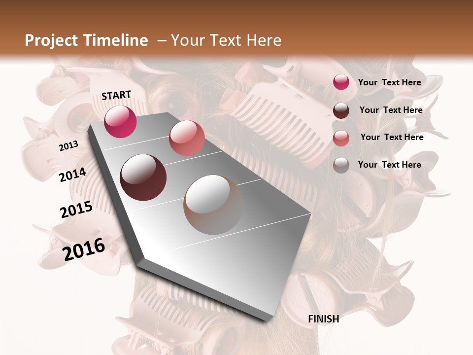 A Woman With A Bunch Of Hair Combs On Her Head PowerPoint Template