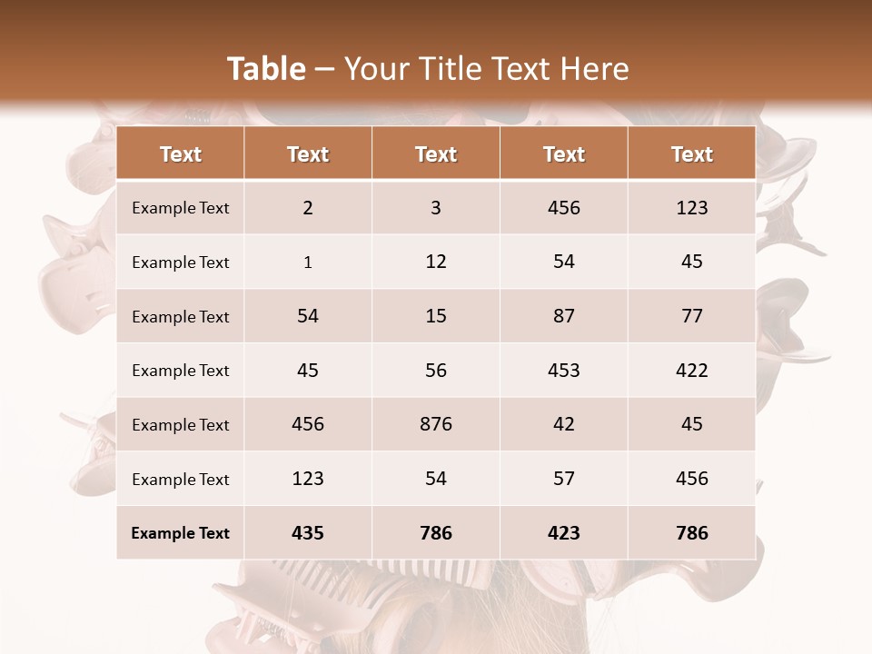 A Woman With A Bunch Of Hair Combs On Her Head PowerPoint Template