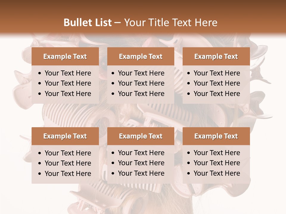 A Woman With A Bunch Of Hair Combs On Her Head PowerPoint Template