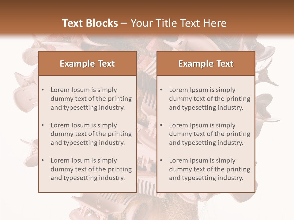 A Woman With A Bunch Of Hair Combs On Her Head PowerPoint Template
