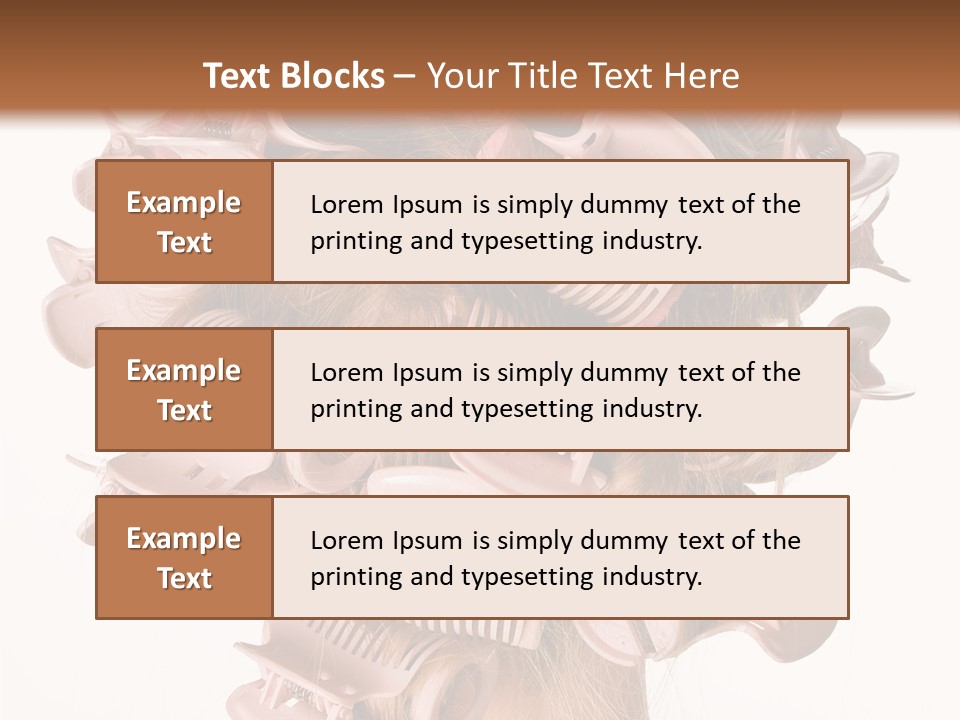 A Woman With A Bunch Of Hair Combs On Her Head PowerPoint Template