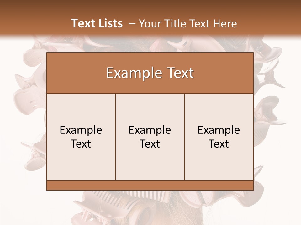 A Woman With A Bunch Of Hair Combs On Her Head PowerPoint Template