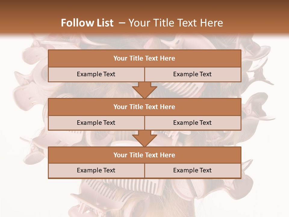 A Woman With A Bunch Of Hair Combs On Her Head PowerPoint Template