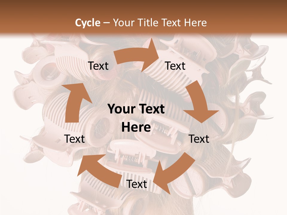 A Woman With A Bunch Of Hair Combs On Her Head PowerPoint Template