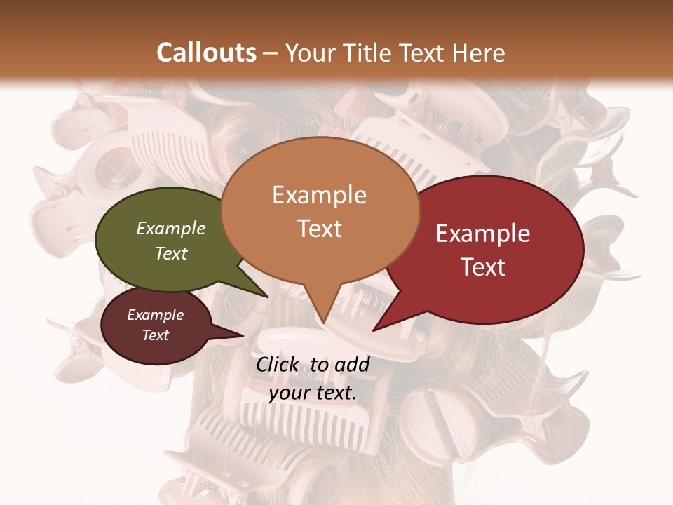 A Woman With A Bunch Of Hair Combs On Her Head PowerPoint Template