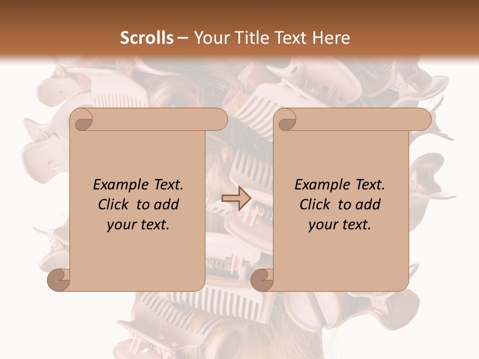 A Woman With A Bunch Of Hair Combs On Her Head PowerPoint Template