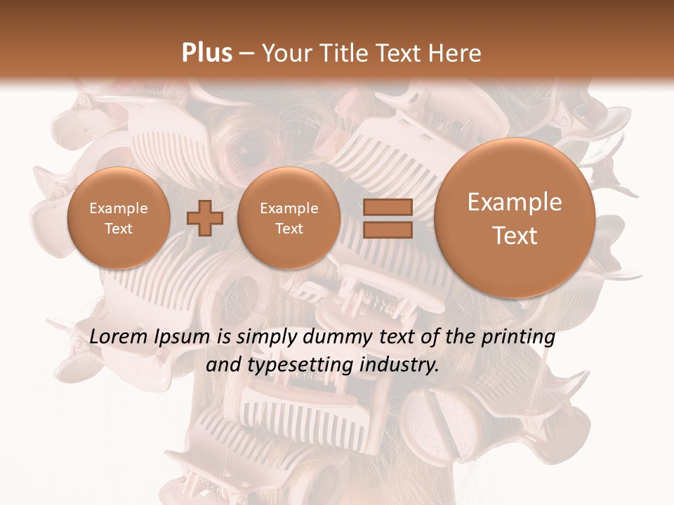 A Woman With A Bunch Of Hair Combs On Her Head PowerPoint Template