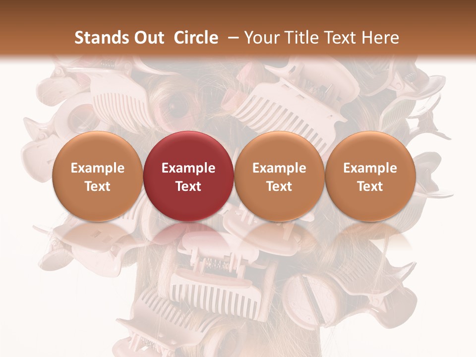 A Woman With A Bunch Of Hair Combs On Her Head PowerPoint Template