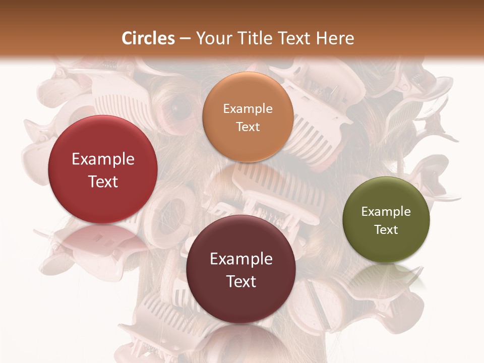 A Woman With A Bunch Of Hair Combs On Her Head PowerPoint Template