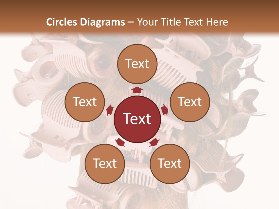 A Woman With A Bunch Of Hair Combs On Her Head PowerPoint Template