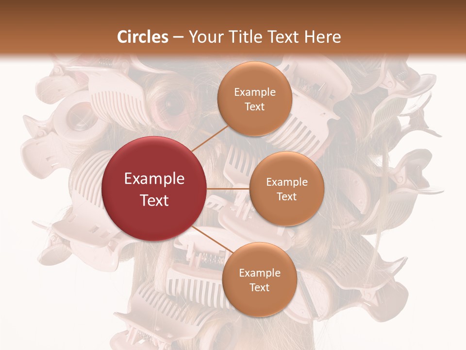 A Woman With A Bunch Of Hair Combs On Her Head PowerPoint Template