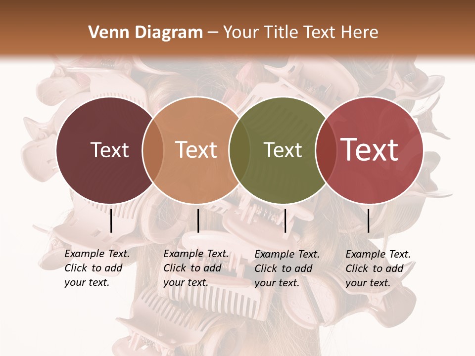 A Woman With A Bunch Of Hair Combs On Her Head PowerPoint Template